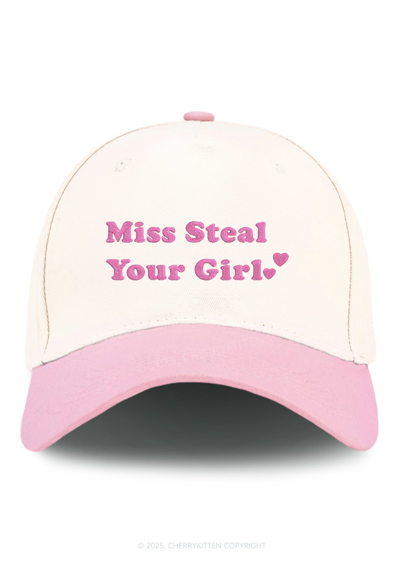 Embroidered Miss Steal Your Girl Pride Y2K Color Block Baseball Cap Cherrykitten