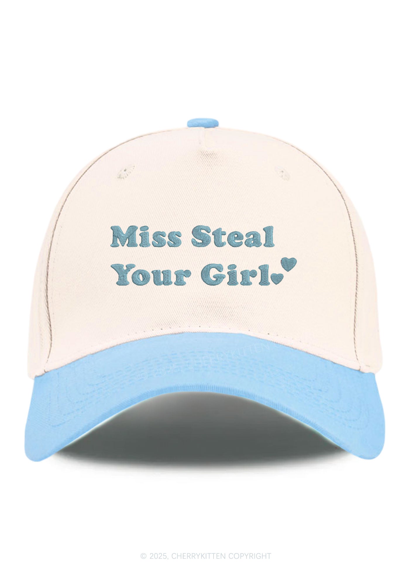 Embroidered Miss Steal Your Girl Pride Y2K Color Block Baseball Cap Cherrykitten