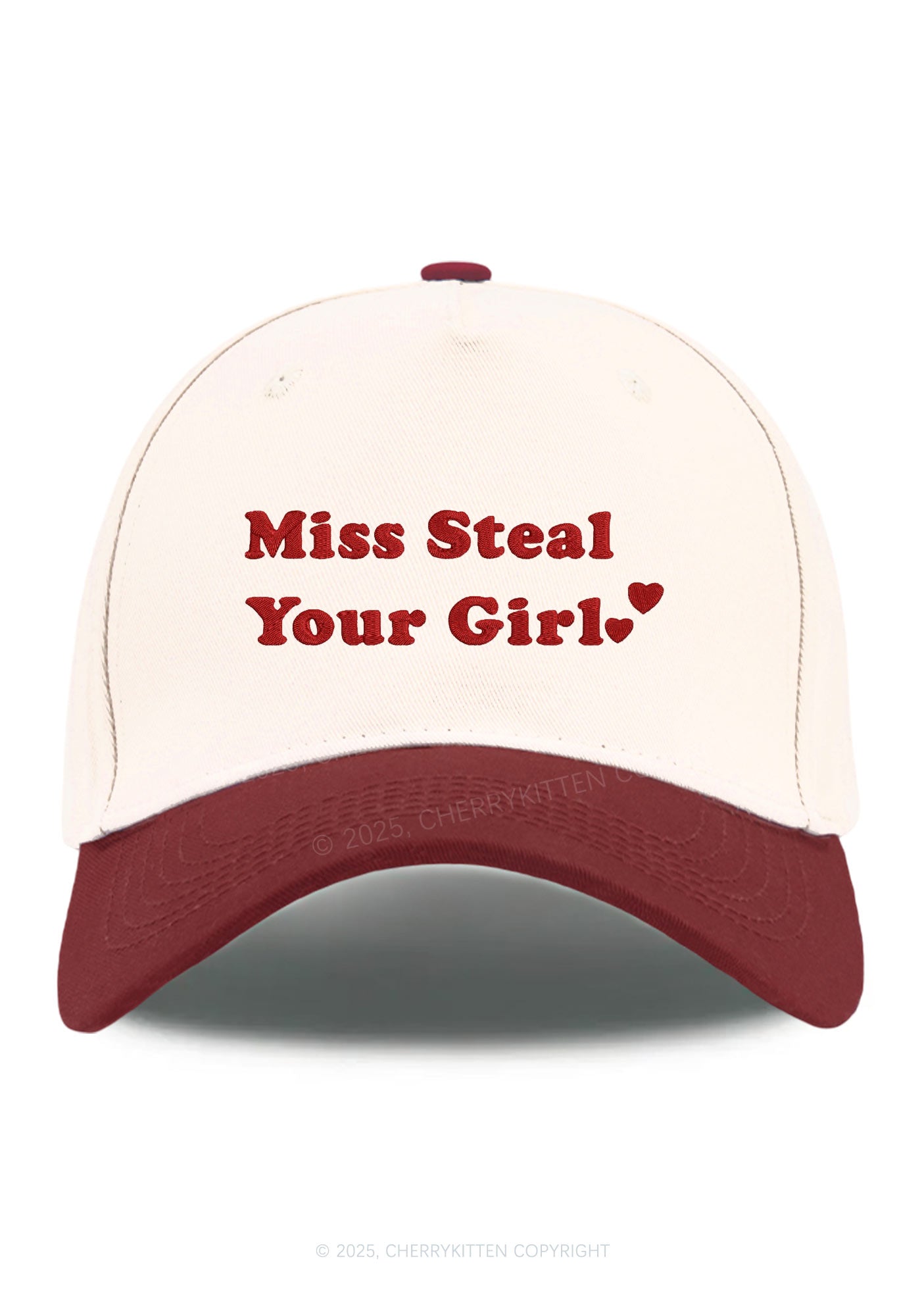 Embroidered Miss Steal Your Girl Pride Y2K Color Block Baseball Cap Cherrykitten