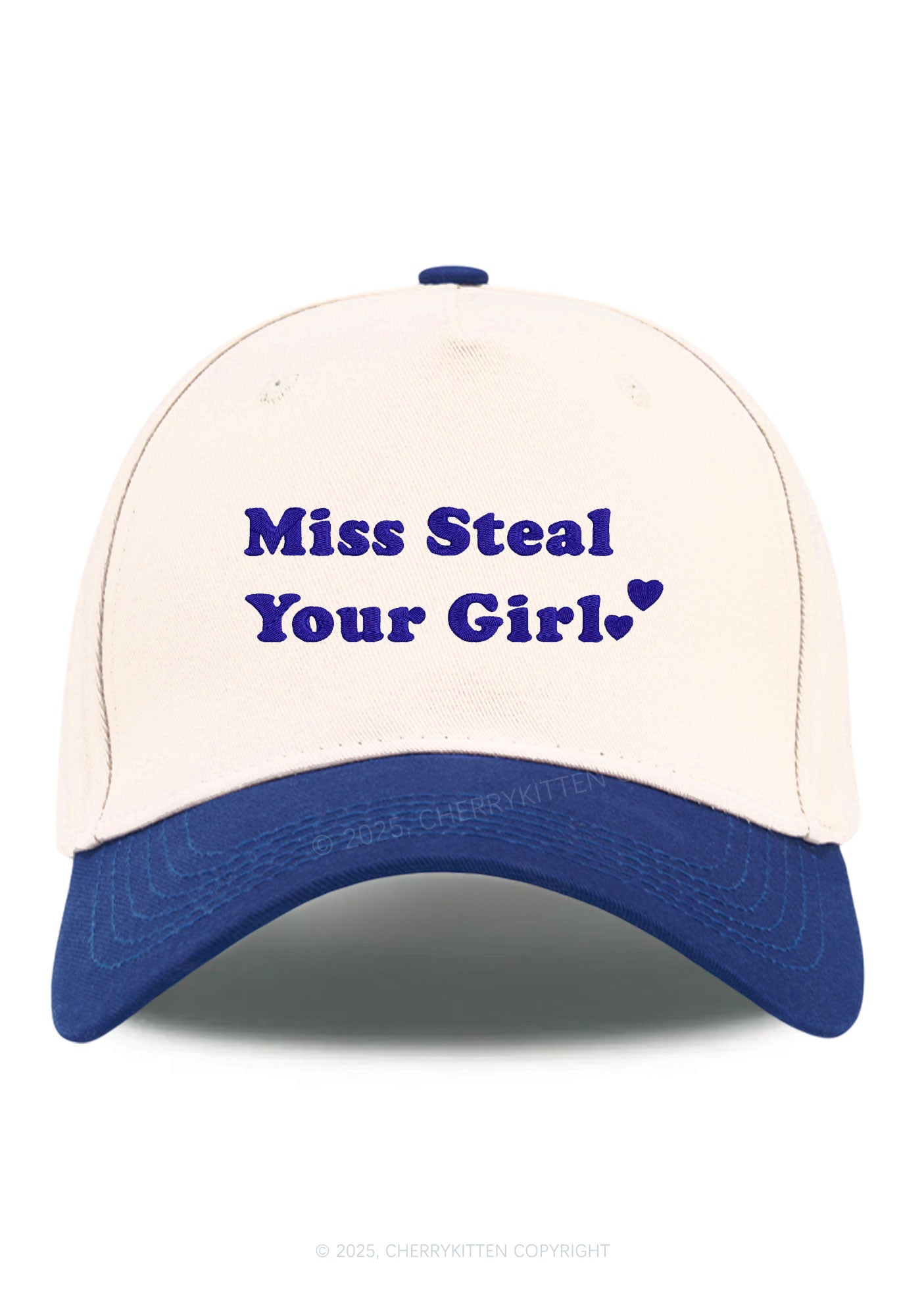 Embroidered Miss Steal Your Girl Pride Y2K Color Block Baseball Cap Cherrykitten