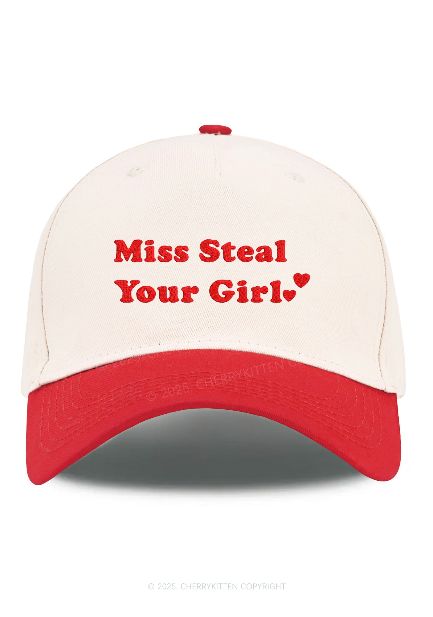 Embroidered Miss Steal Your Girl Pride Y2K Color Block Baseball Cap Cherrykitten