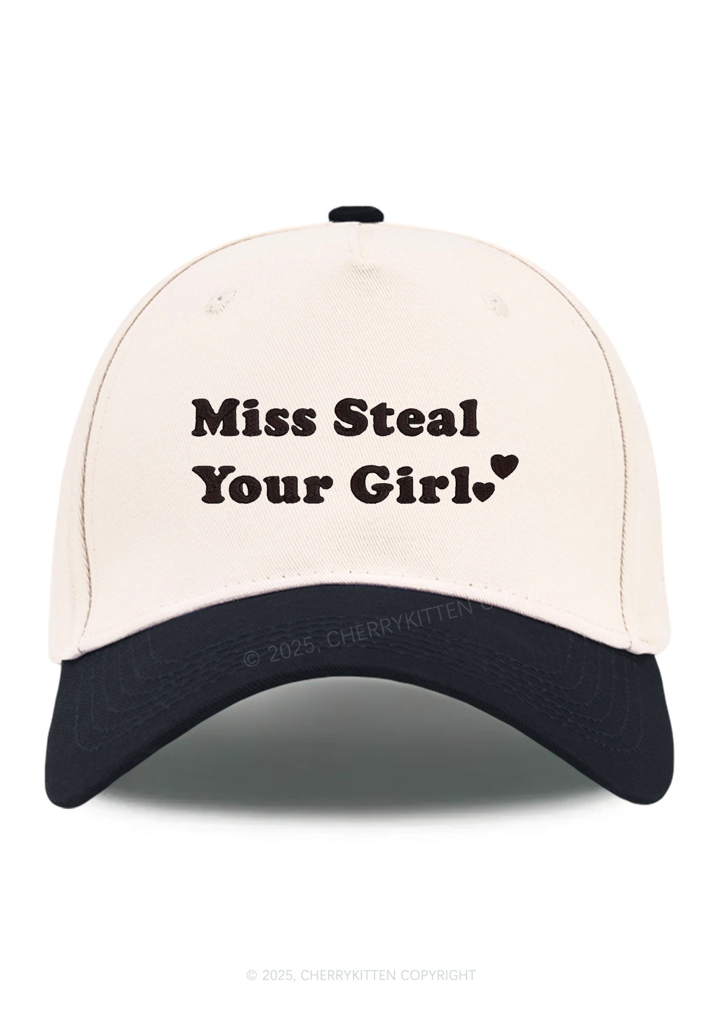 Embroidered Miss Steal Your Girl Pride Y2K Color Block Baseball Cap Cherrykitten