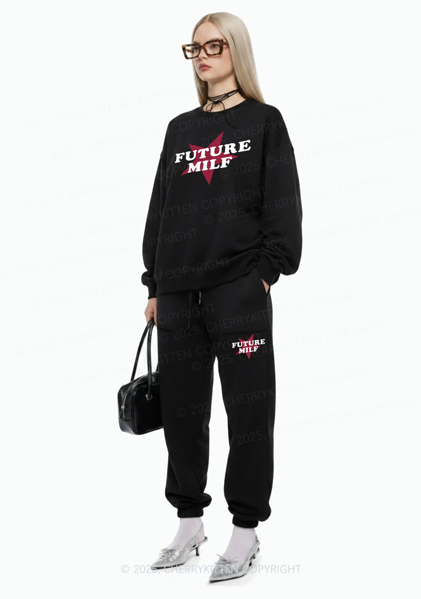 Future Mxxf Y2K Fleece Sweatshirts Set Cherrykitten