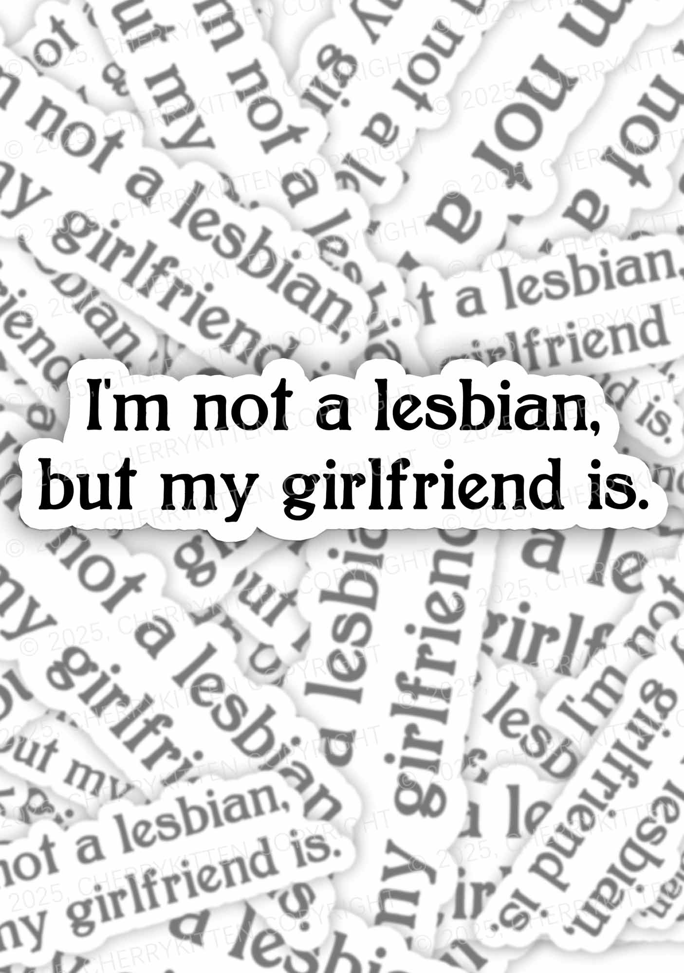 My Girlfriend Is Lesbian Pride 1Pc Y2K Sticker Cherrykitten