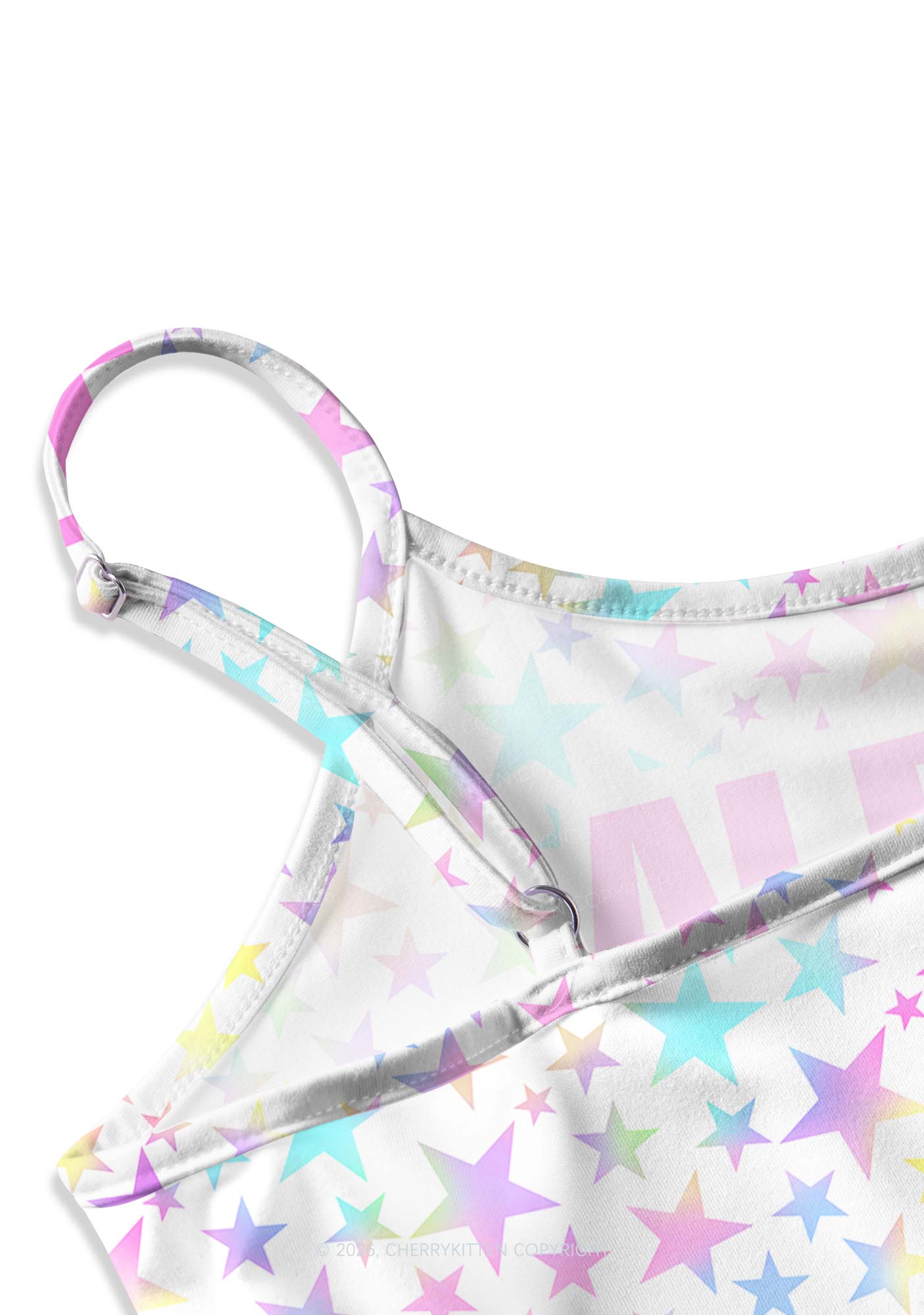 Pastel Star Alpha Male Y2K Print Cami Crop Top Cherrykitten