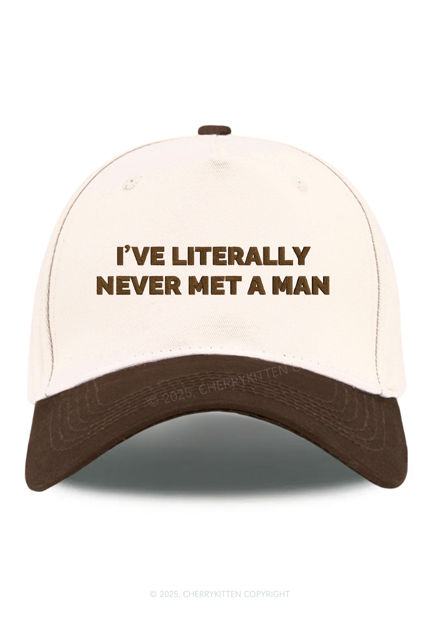 Embroidered Never Met A Man Pride Y2K Color Block Baseball Cap Cherrykitten