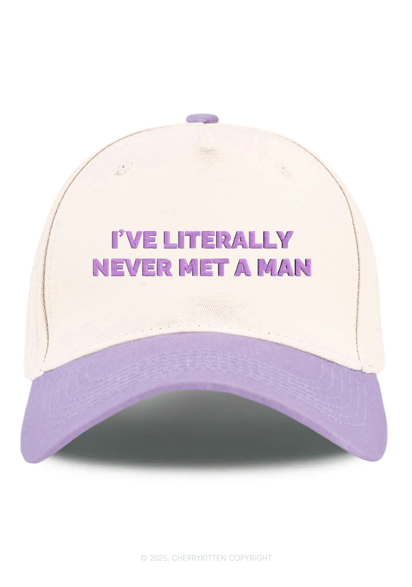 Embroidered Never Met A Man Pride Y2K Color Block Baseball Cap Cherrykitten
