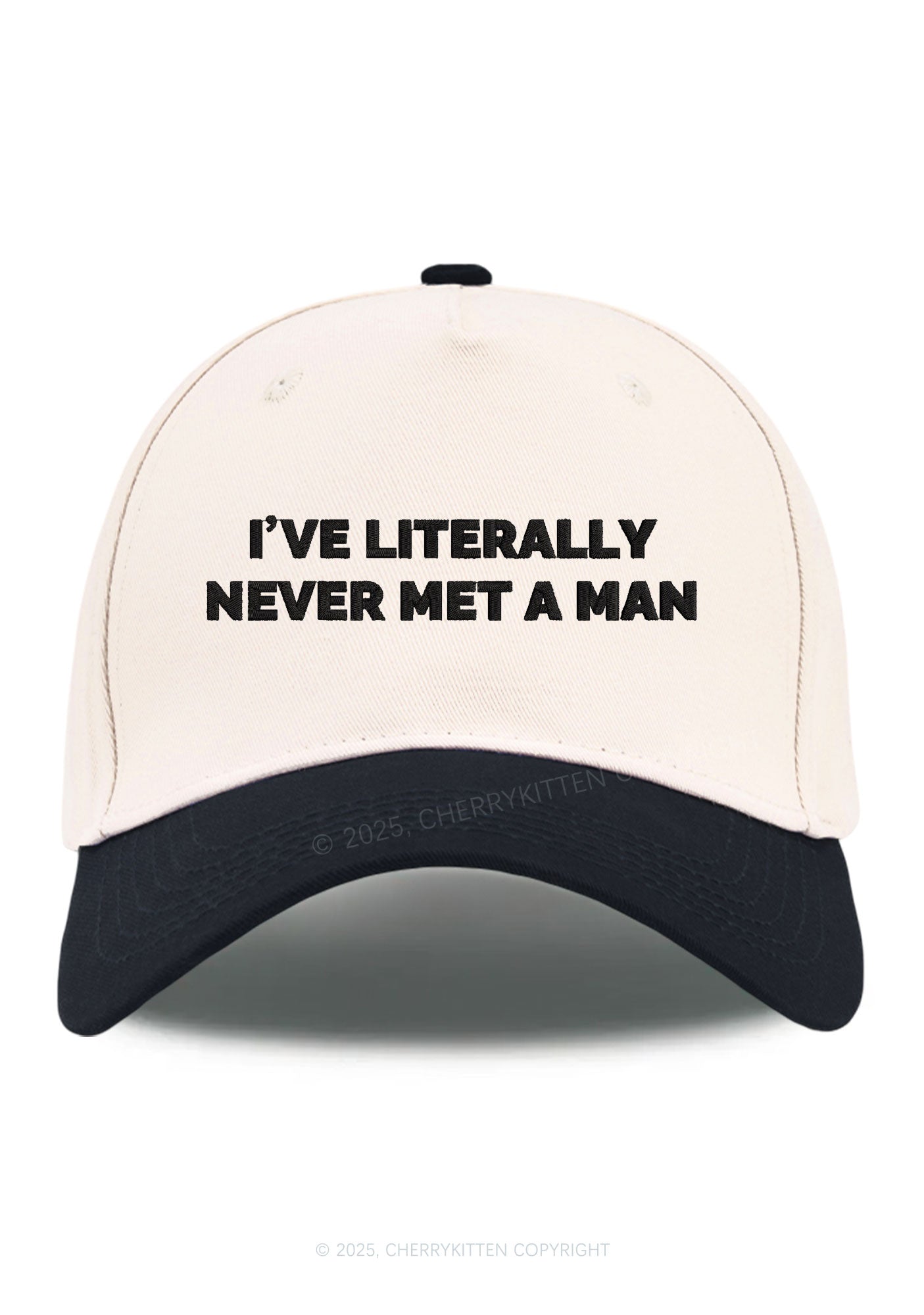 Embroidered Never Met A Man Pride Y2K Color Block Baseball Cap Cherrykitten