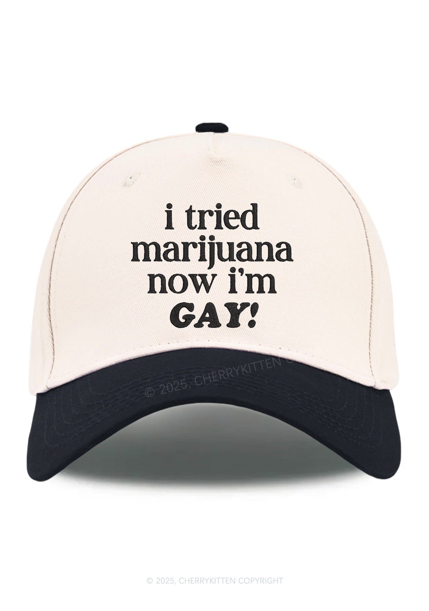 Embroidered Now Im Gay Pride Y2K Color Block Baseball Cap Cherrykitten