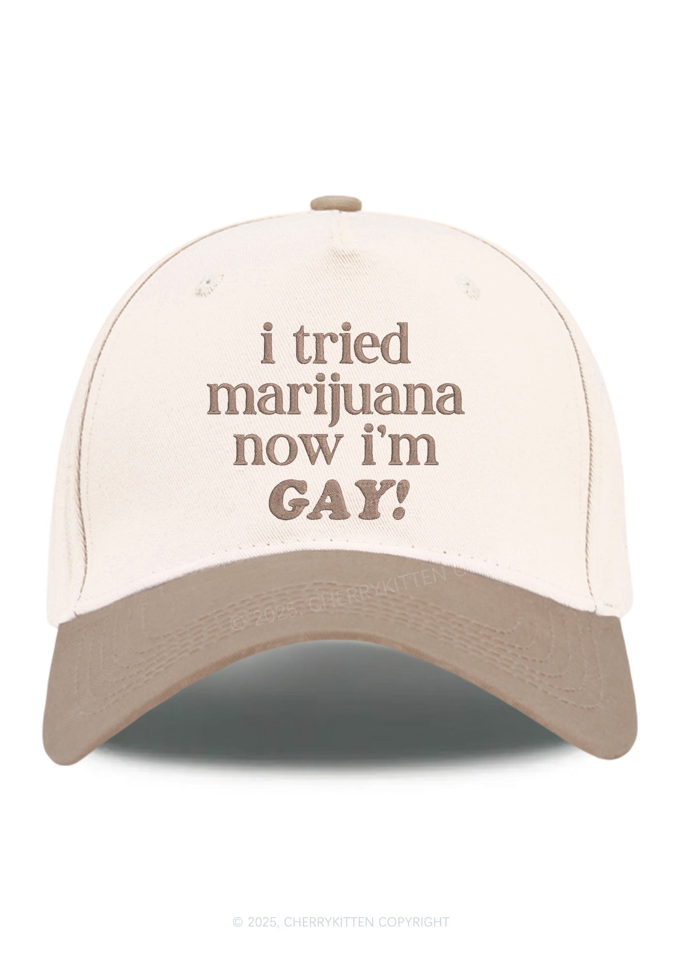 Embroidered Now Im Gay Pride Y2K Color Block Baseball Cap Cherrykitten
