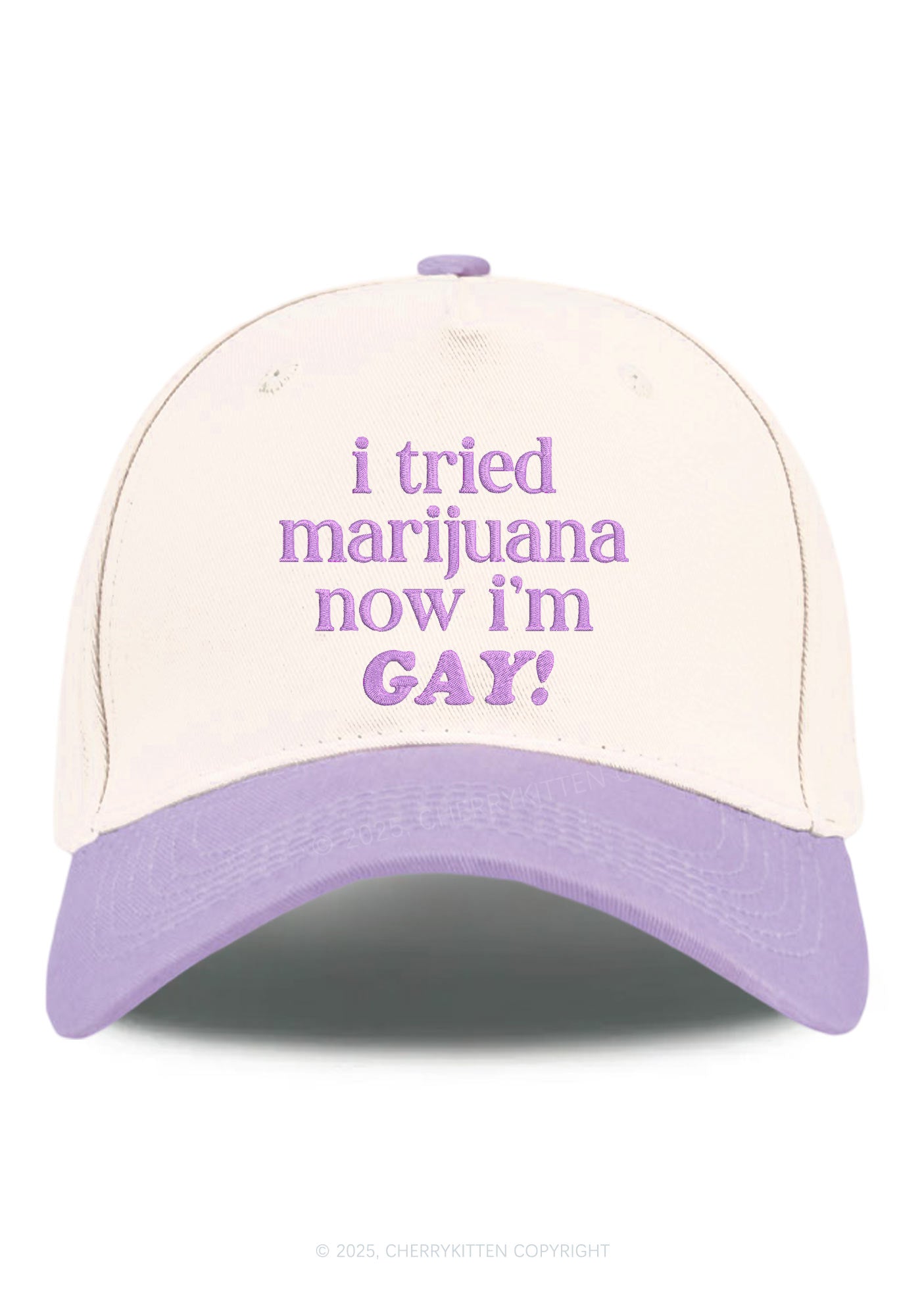 Embroidered Now Im Gay Pride Y2K Color Block Baseball Cap Cherrykitten
