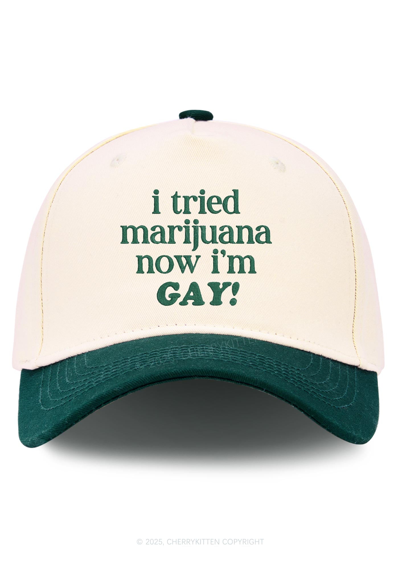 Embroidered Now Im Gay Pride Y2K Color Block Baseball Cap Cherrykitten
