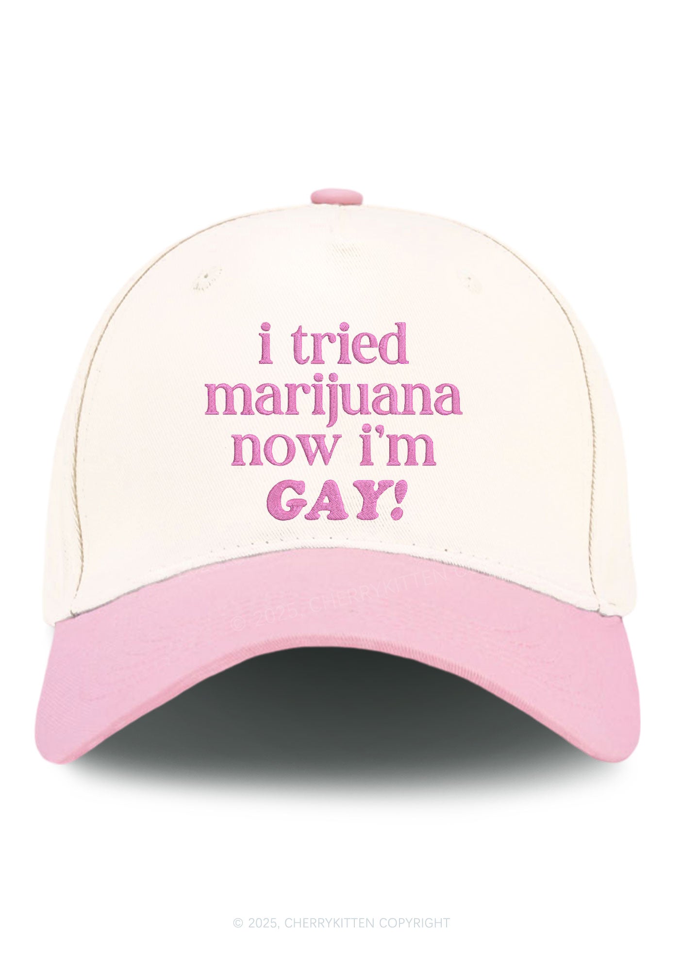 Embroidered Now Im Gay Pride Y2K Color Block Baseball Cap Cherrykitten