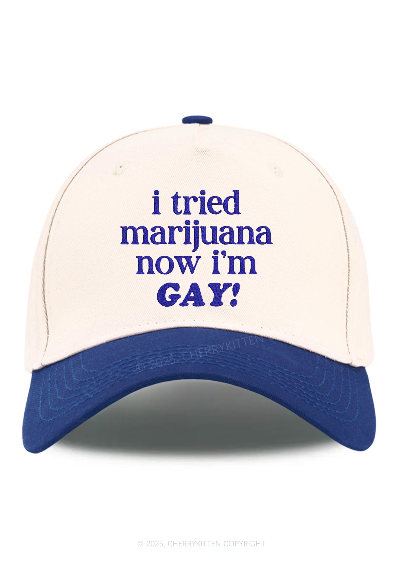 Embroidered Now Im Gay Pride Y2K Color Block Baseball Cap Cherrykitten