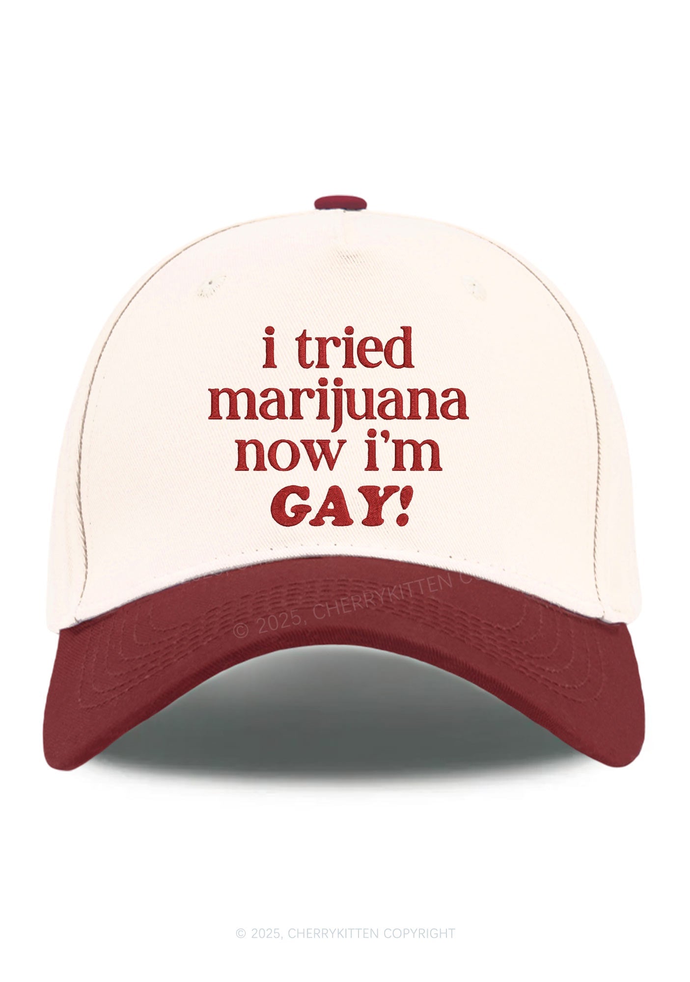 Embroidered Now Im Gay Pride Y2K Color Block Baseball Cap Cherrykitten