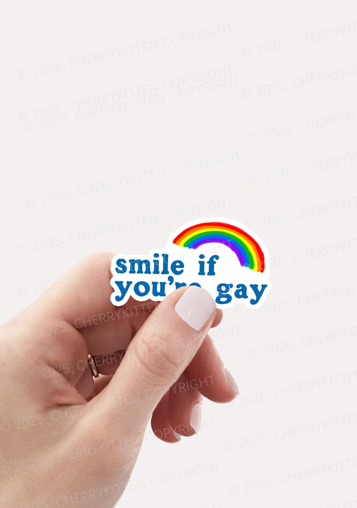 Rainbow Smile If You're Gay Pride 1Pc Y2K Sticker Cherrykitten