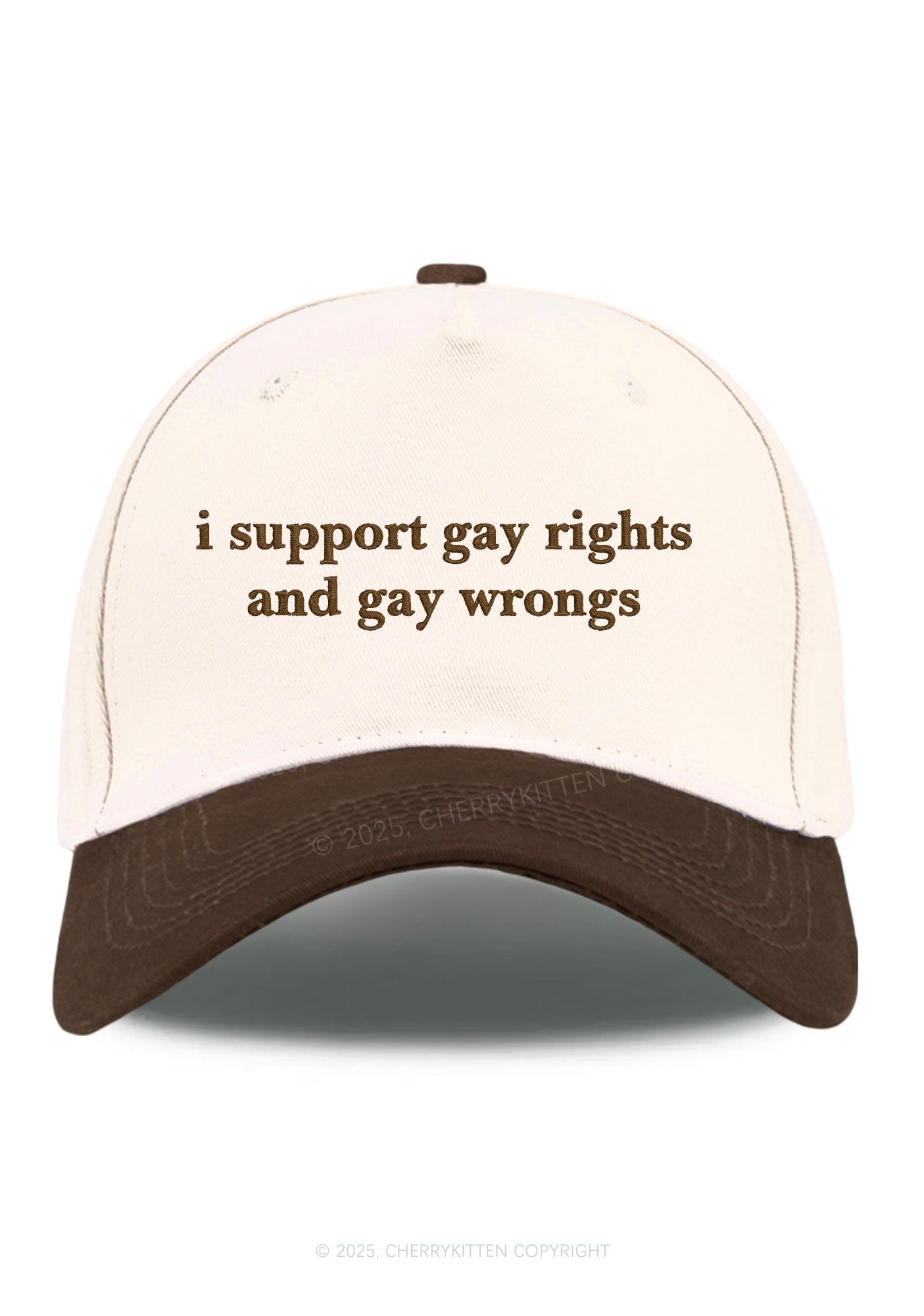 Embroidered Support Gay Rights Pride Y2K Color Block Baseball Cap Cherrykitten