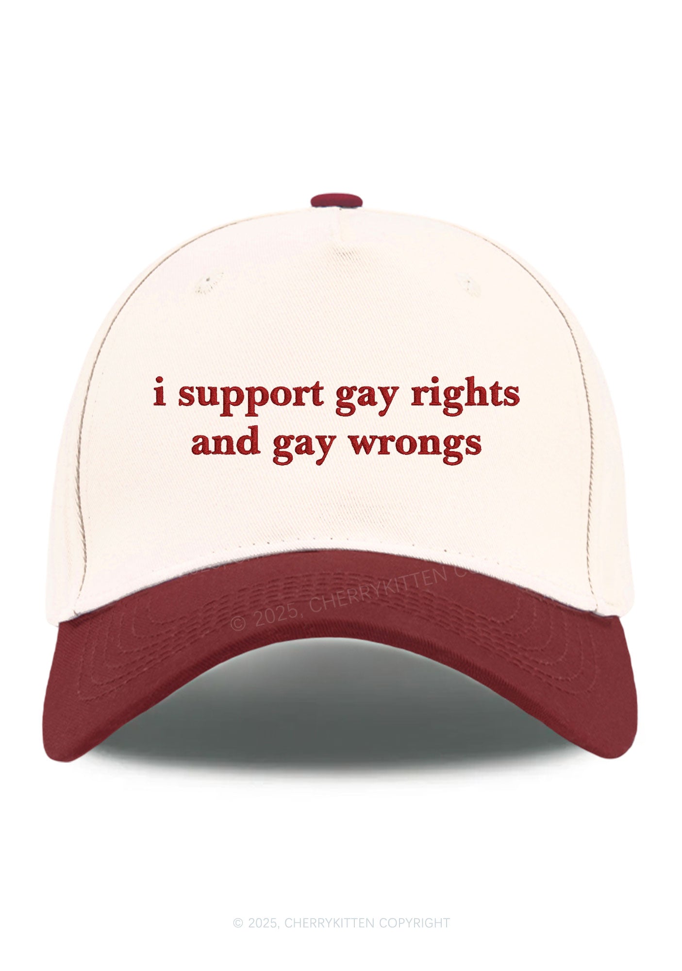 Embroidered Support Gay Rights Pride Y2K Color Block Baseball Cap Cherrykitten