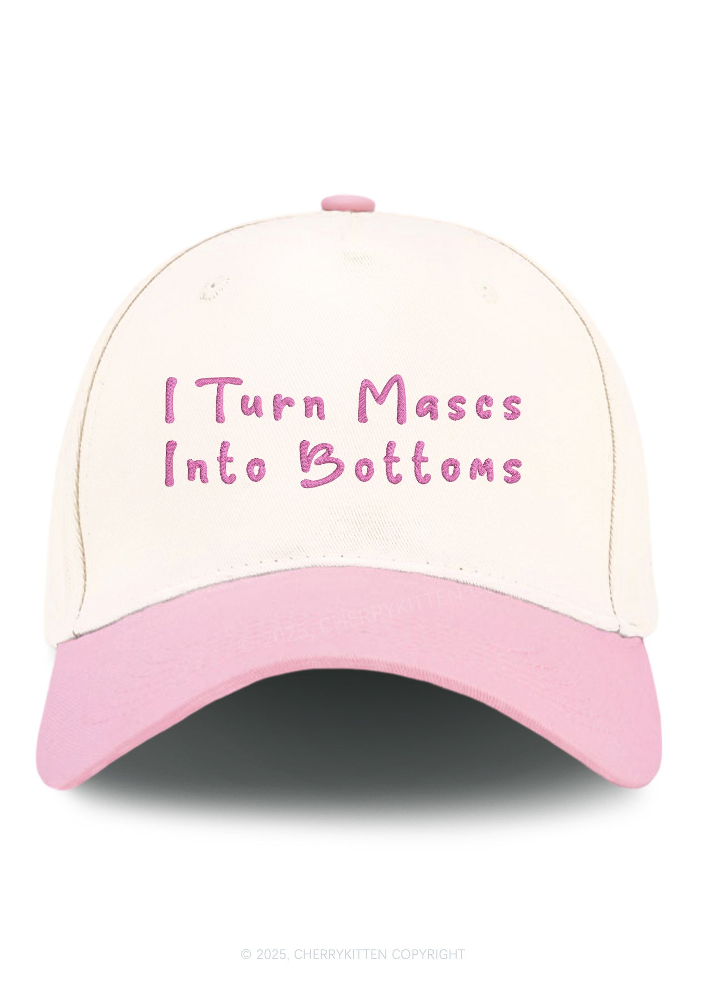 Embroidered Turn Mascs Into Bottoms Pride Y2K Color Block Baseball Cap Cherrykitten