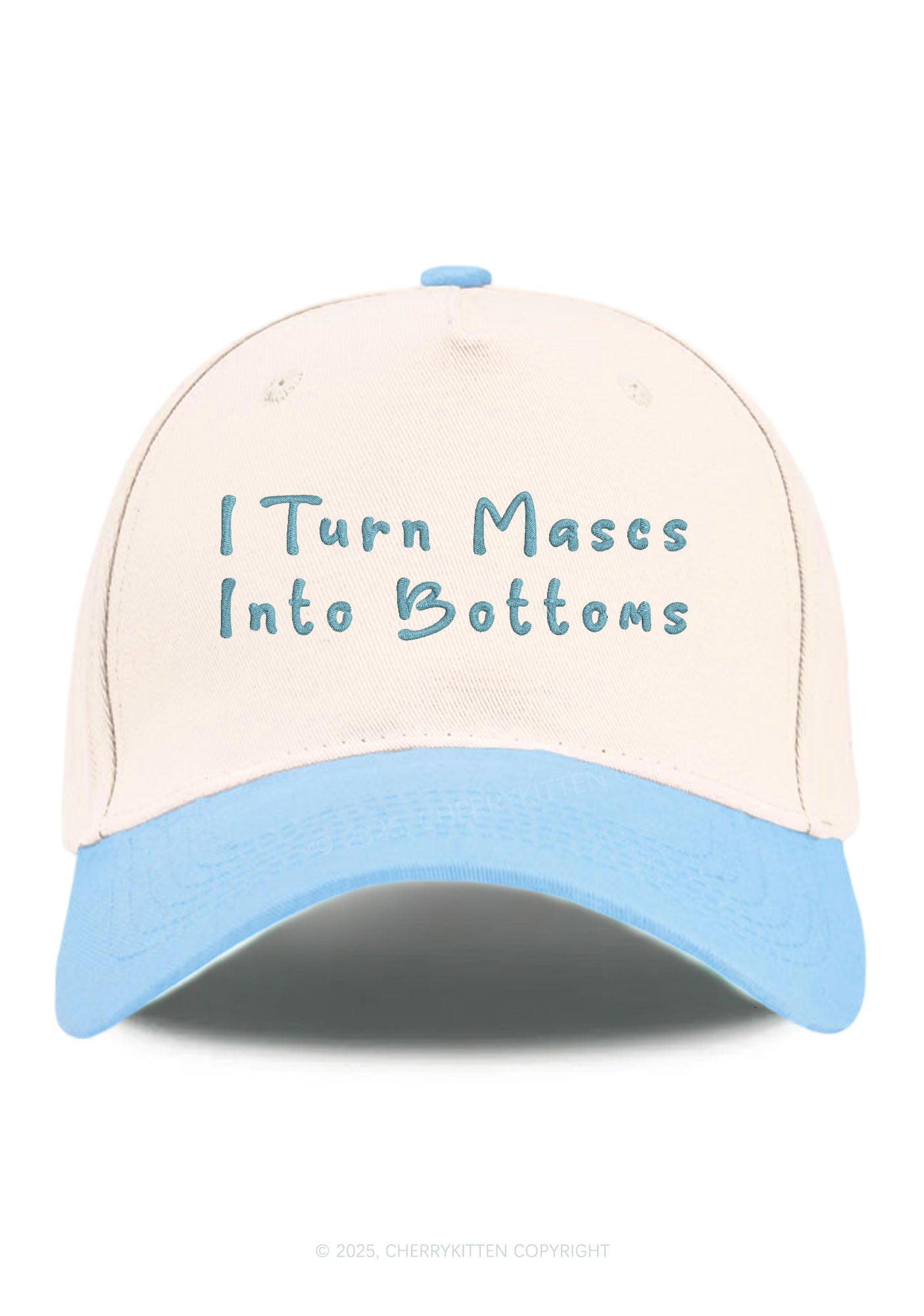 Embroidered Turn Mascs Into Bottoms Pride Y2K Color Block Baseball Cap Cherrykitten