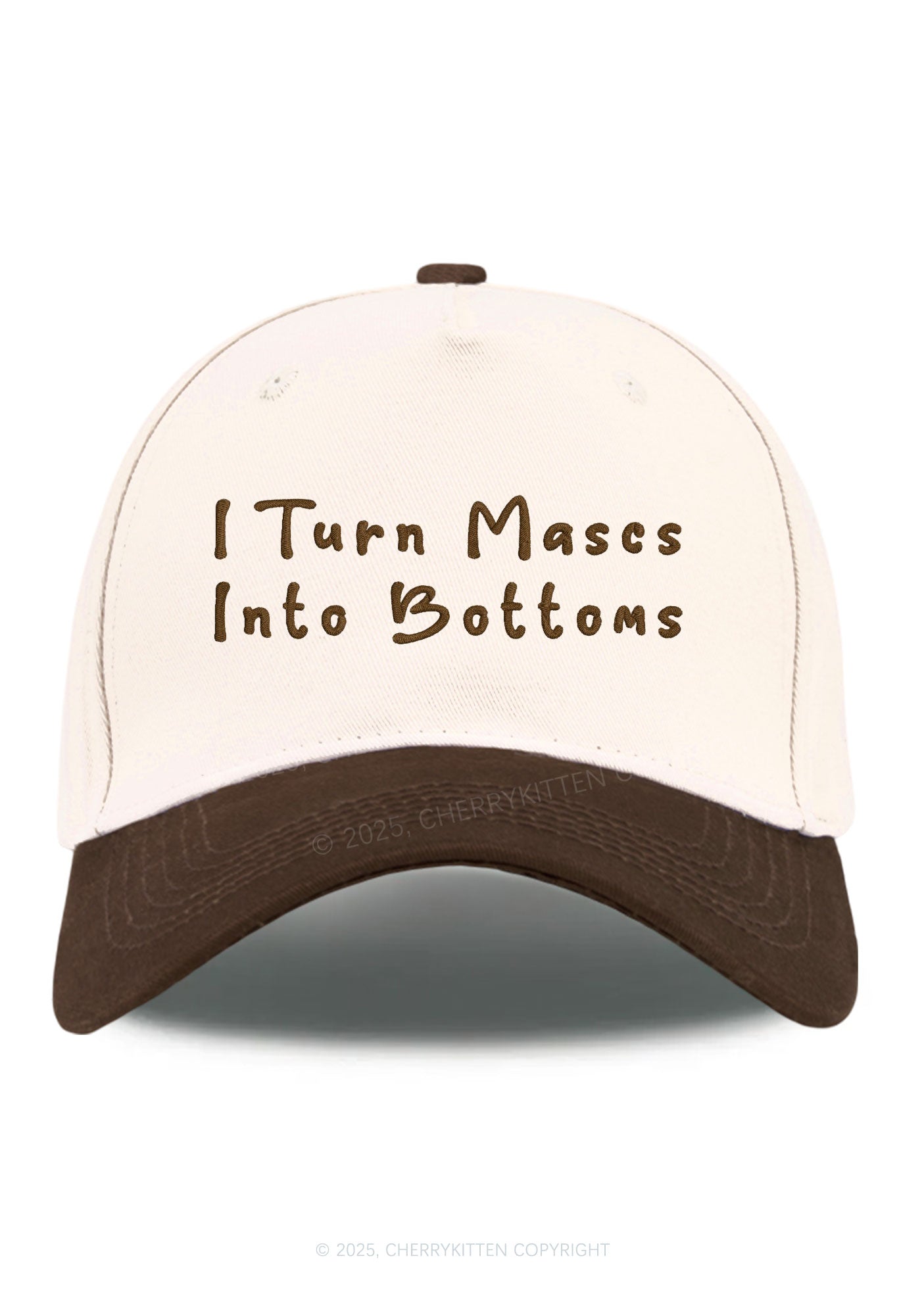 Embroidered Turn Mascs Into Bottoms Pride Y2K Color Block Baseball Cap Cherrykitten