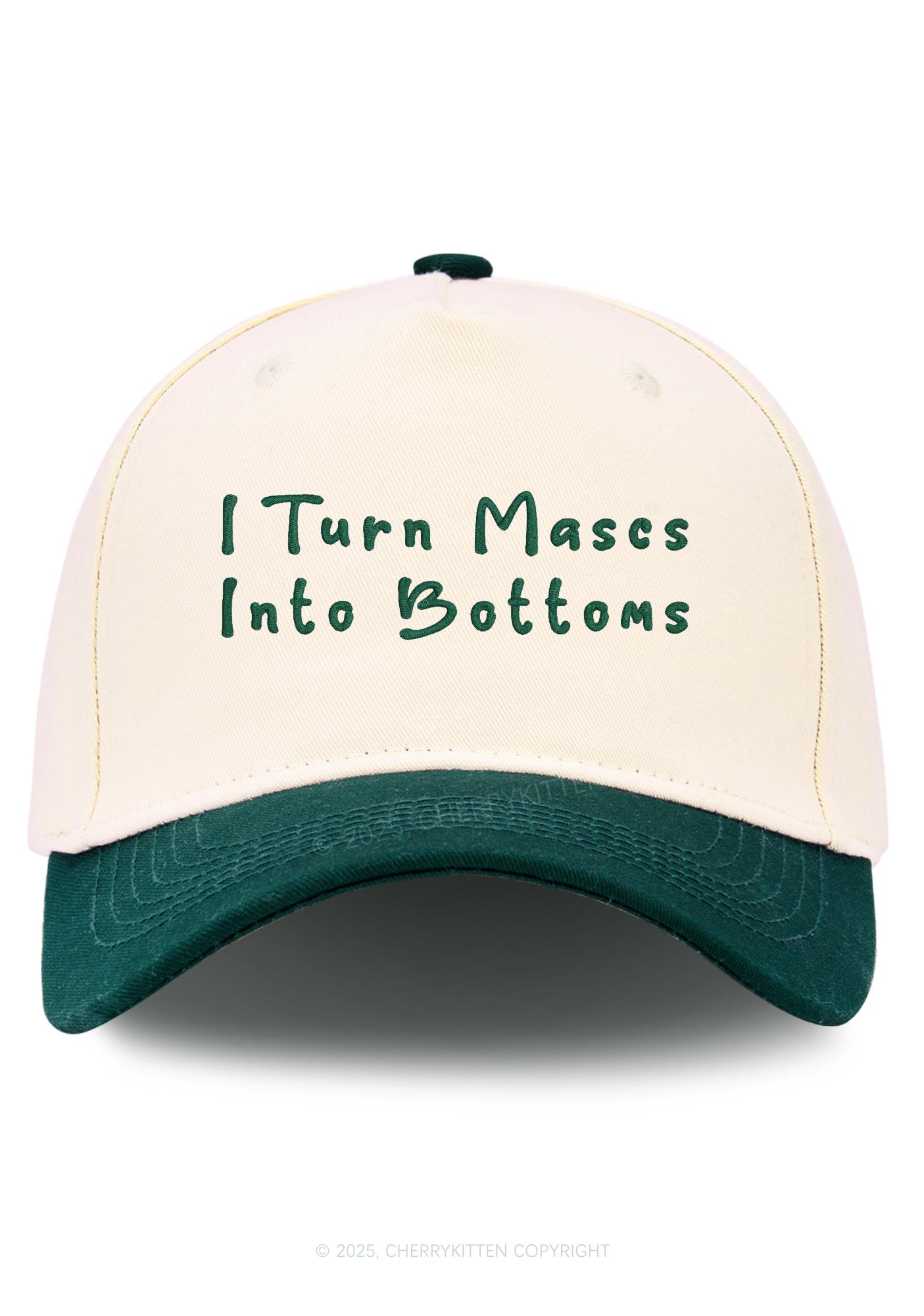 Embroidered Turn Mascs Into Bottoms Pride Y2K Color Block Baseball Cap Cherrykitten