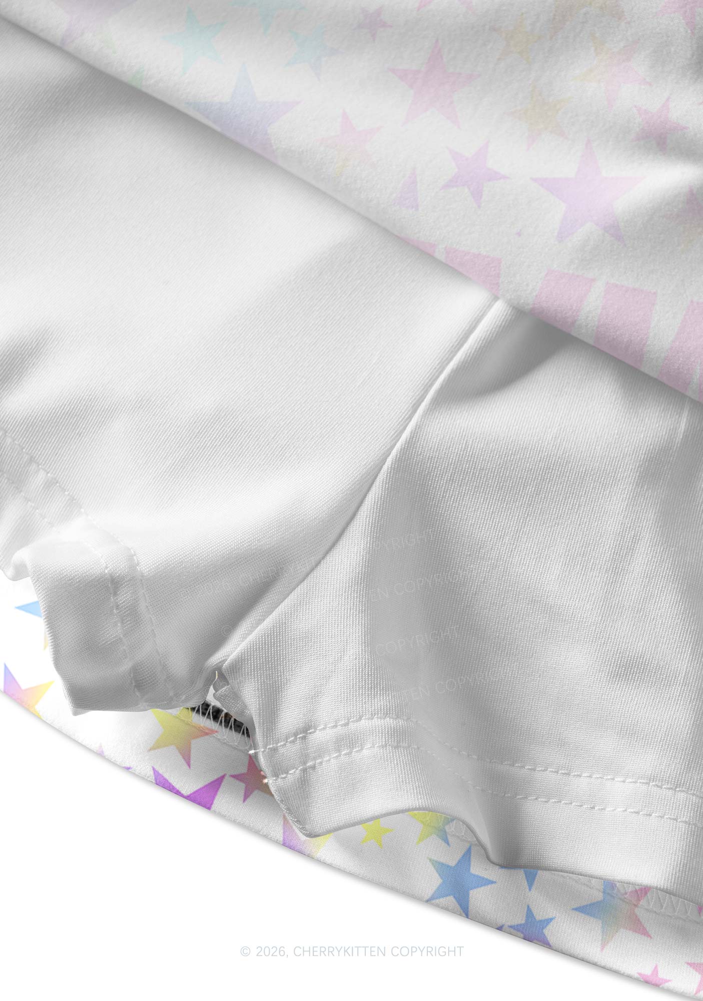 Pastel Star Alpha Male Y2K Print Mini Skirt Cherrykitten