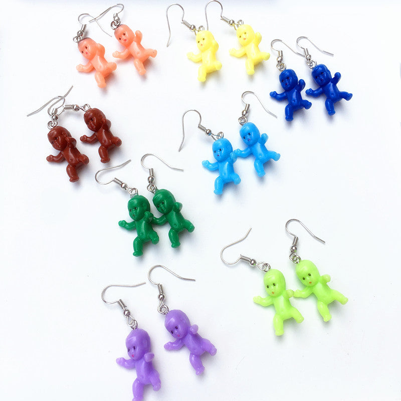 Colored Baby Earbob Earrings