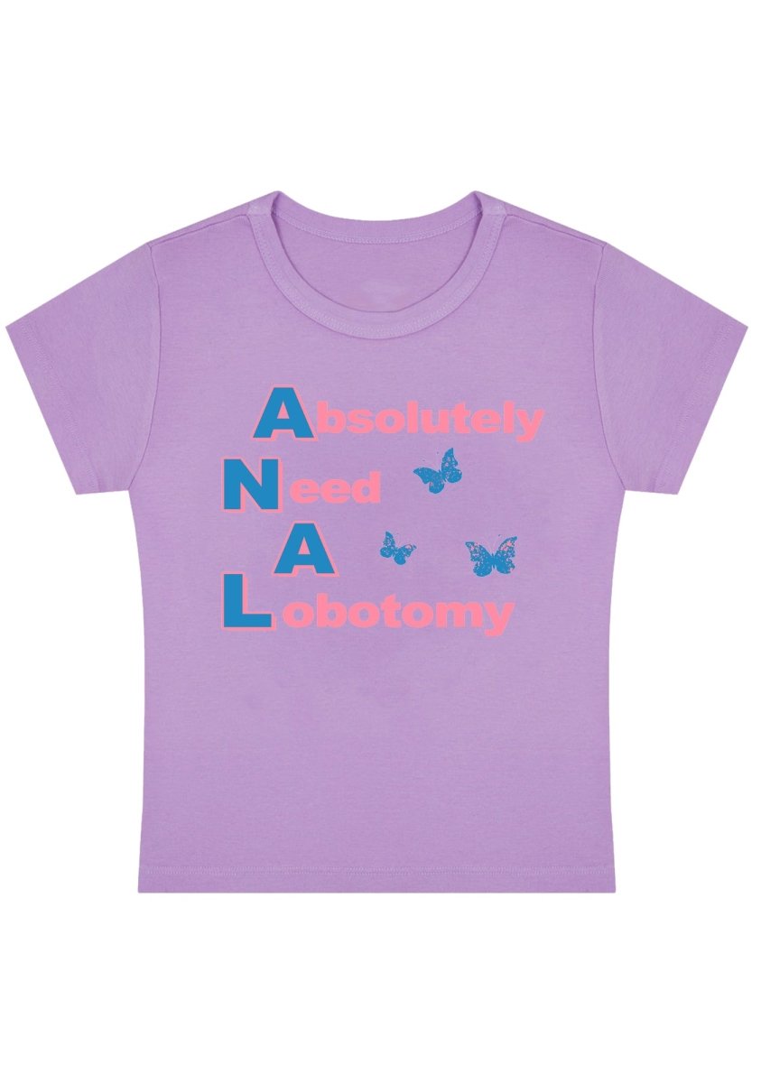 Absolutely Need A Lobotomy Y2k Baby Tee - cherrykittenAbsolutely Need A Lobotomy Y2k Baby Tee