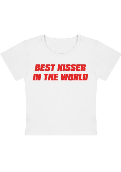 Best Kisser In The World Y2k Baby Tee - cherrykittenBest Kisser In The World Y2k Baby Tee