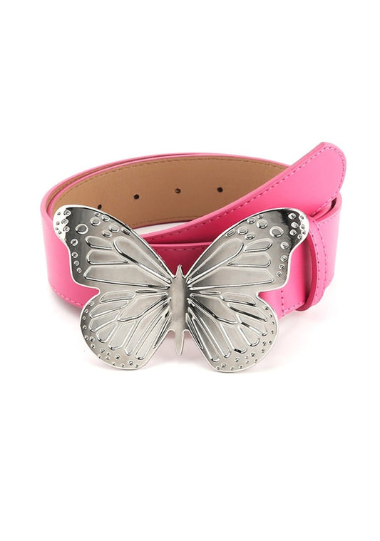 Big Butterfly Leather Buckle Belt - cherrykittenBig Butterfly Leather Buckle Belt