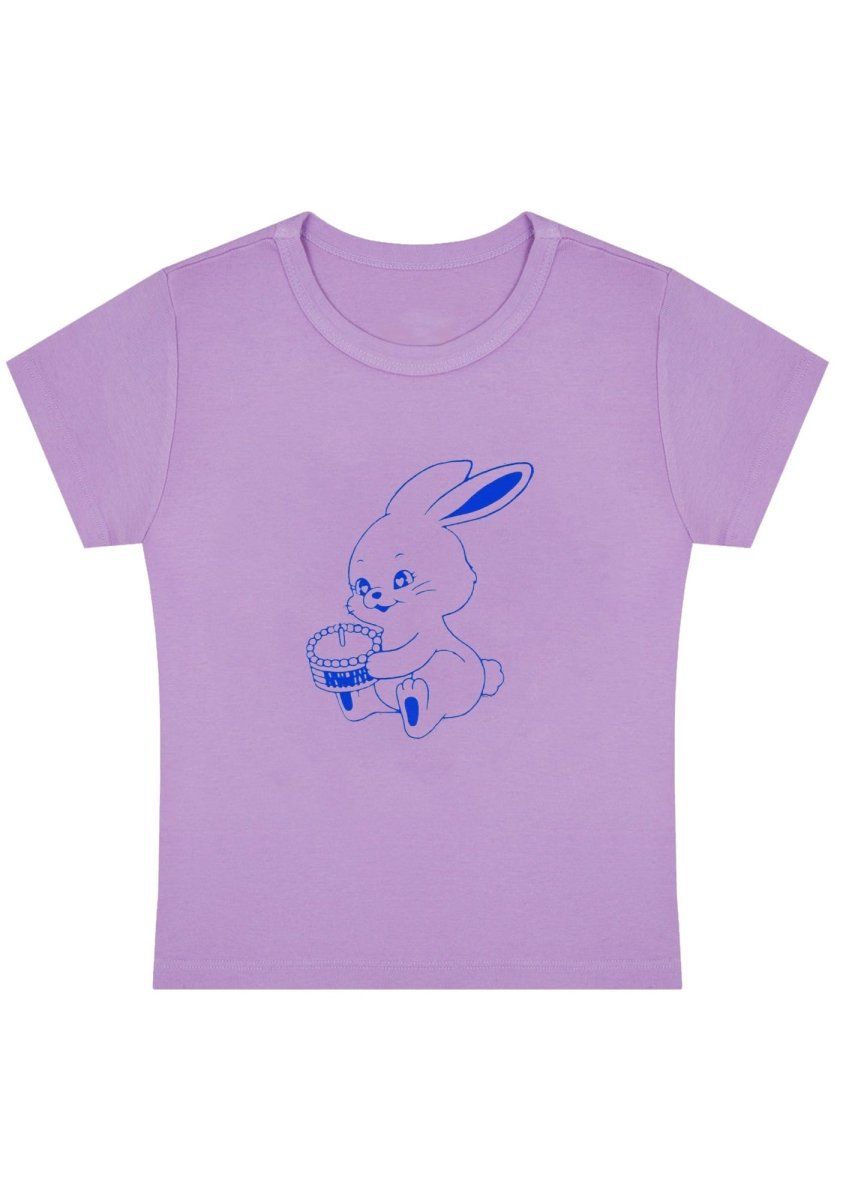 Birthday Rabbit Y2k Baby Tee-cherrykitten-Awww,Baby Tees,KPOP,Tops