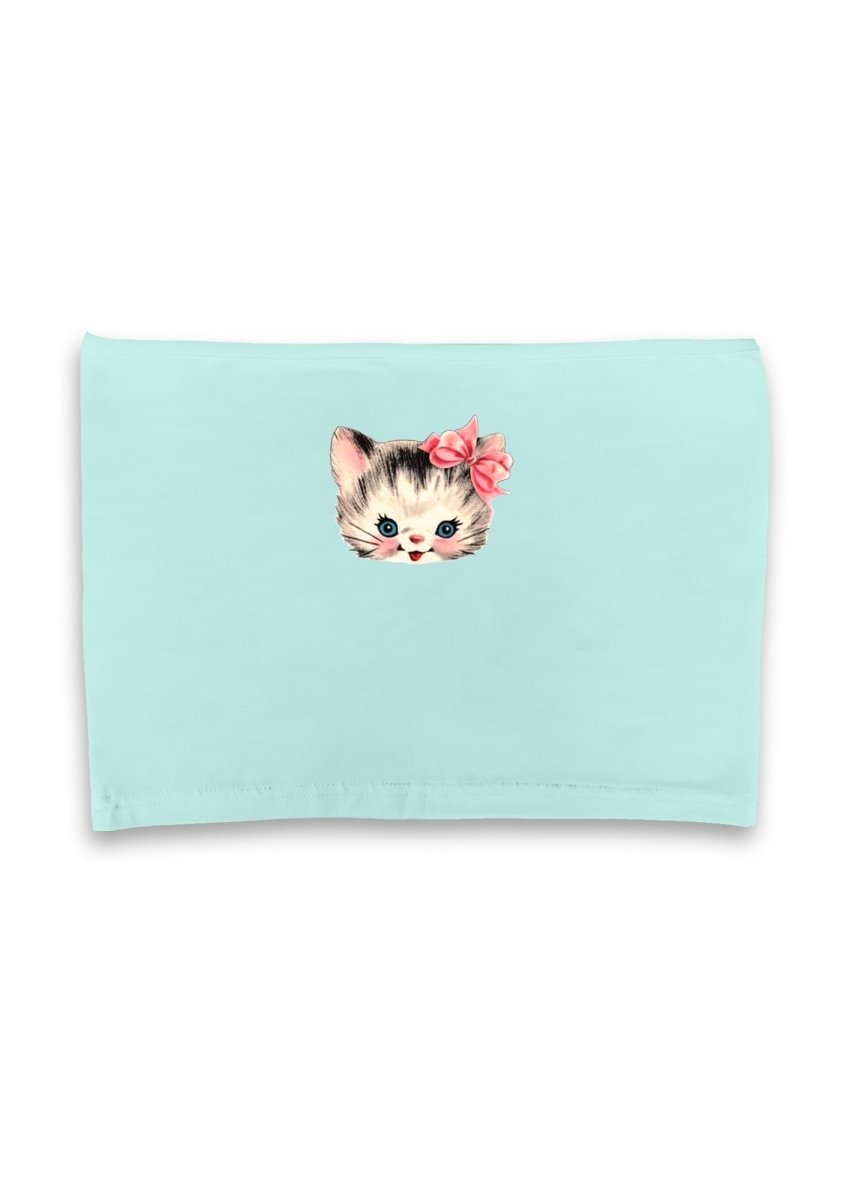 Bow Knot Cat Crop Tube - cherrykittenBow Knot Cat Crop Tube