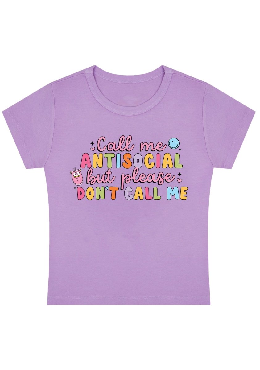 Call Me Anti-Social Y2K Baby Tee - cherrykittenCall Me Anti-Social Y2K Baby Tee