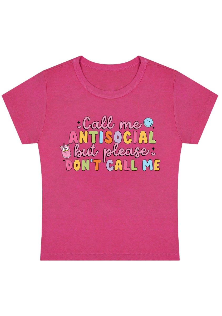Call Me Anti-Social Y2K Baby Tee - cherrykittenCall Me Anti-Social Y2K Baby Tee