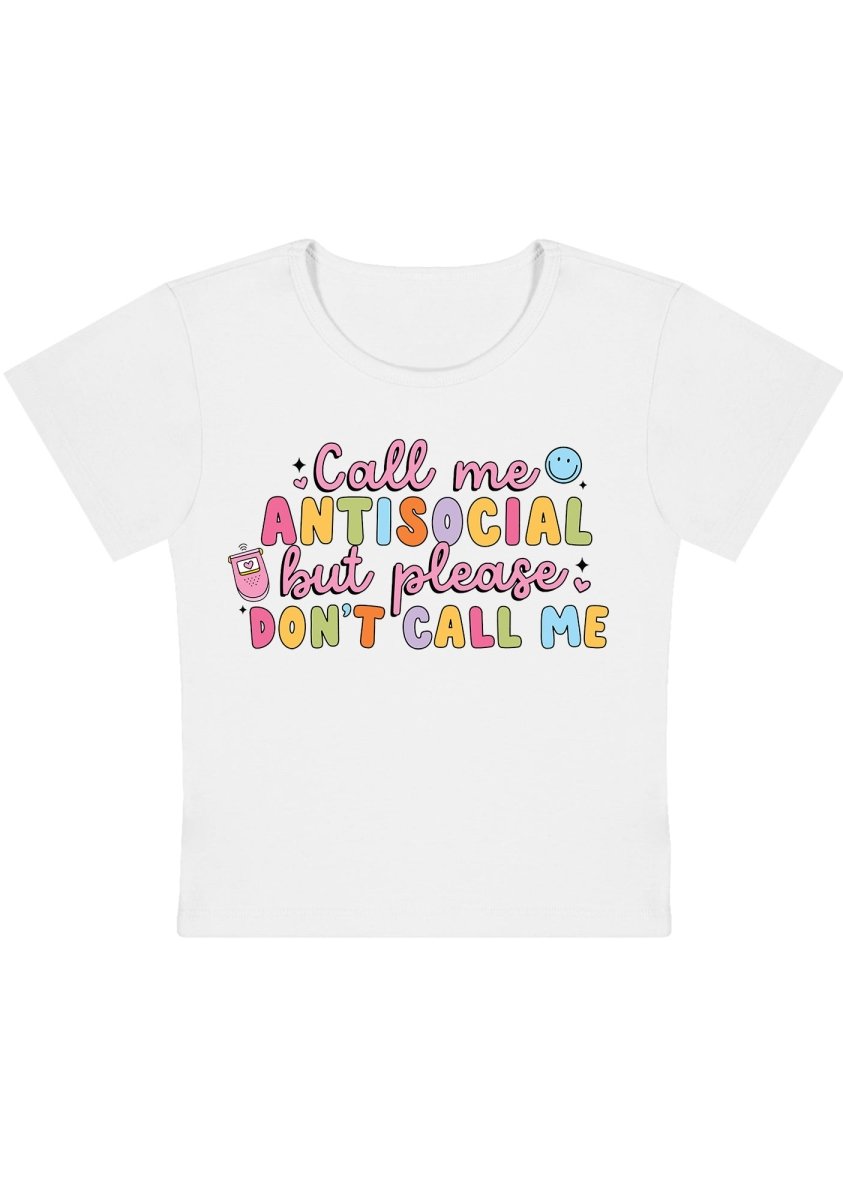 Call Me Anti-Social Y2K Baby Tee - cherrykittenCall Me Anti-Social Y2K Baby Tee