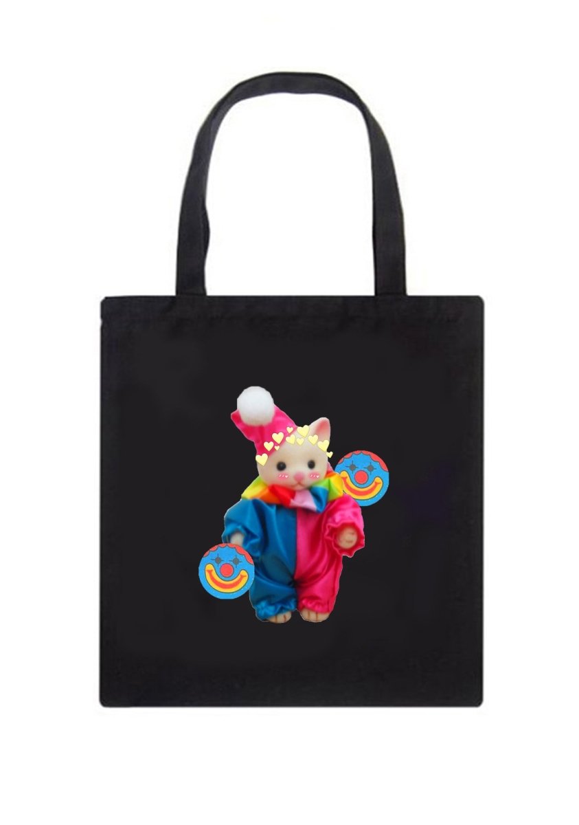Chat Clown Canvas Tote Bag - cherrykittenChat Clown Canvas Tote Bag