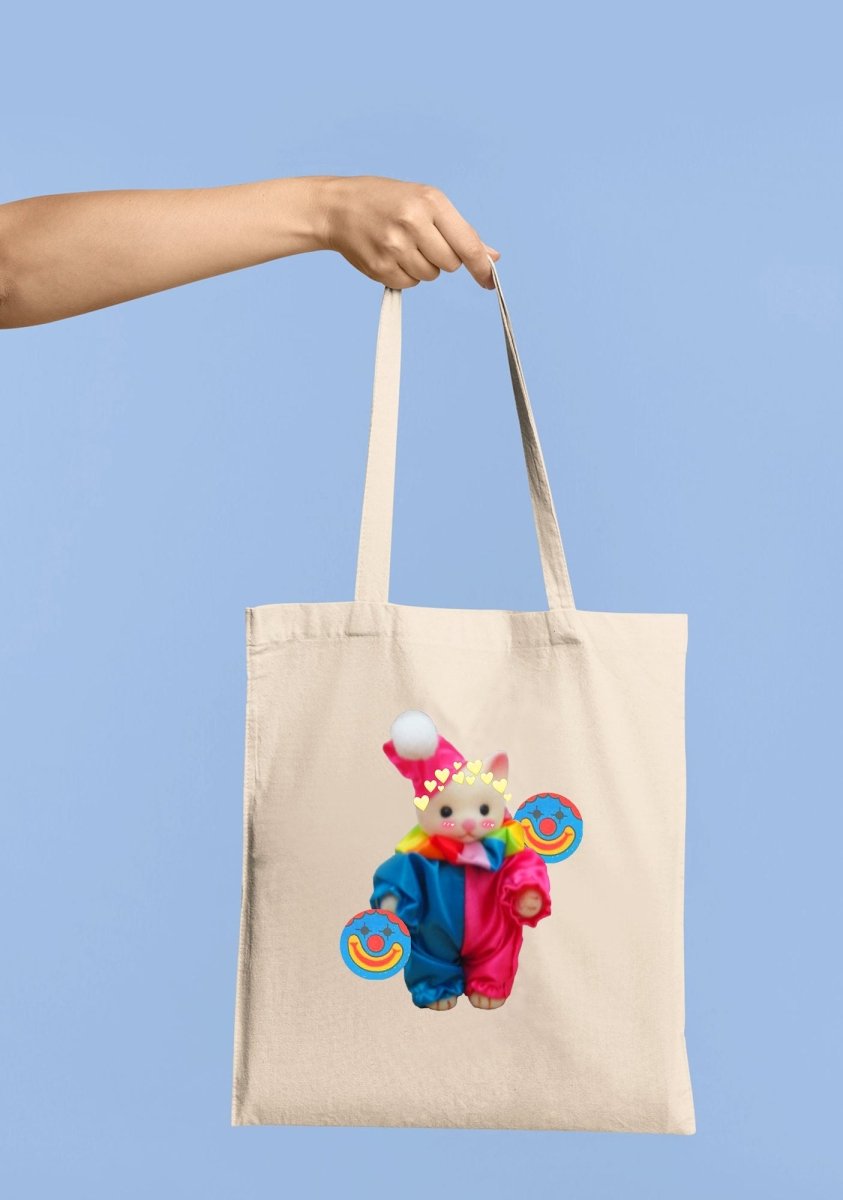 Chat Clown Canvas Tote Bag - cherrykittenChat Clown Canvas Tote Bag