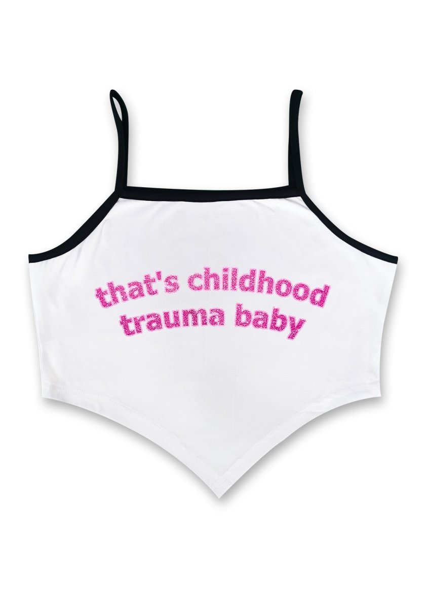 Childhood Trauma Bandana Crop Tank - cherrykittenChildhood Trauma Bandana Crop Tank