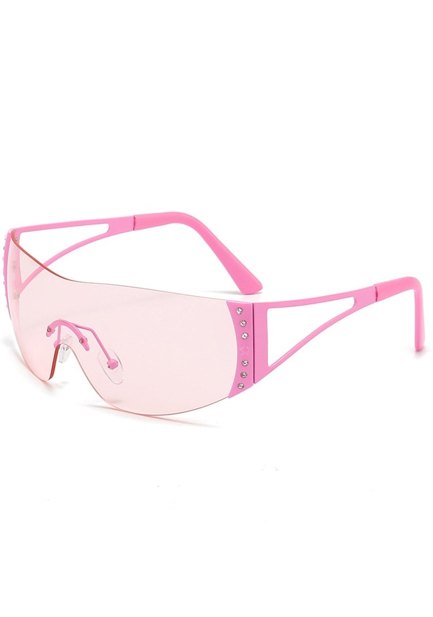 Chromatic Vision Frameless Shield Sunglasses - cherrykittenChromatic Vision Frameless Shield Sunglasses