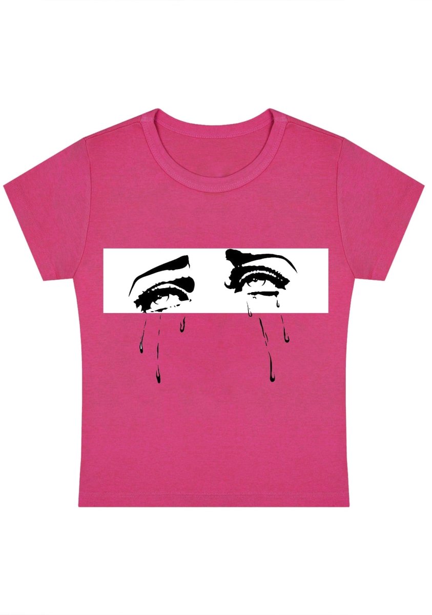 Crying Face Crying Body Y2k Baby Tee - cherrykittenCrying Face Crying Body Y2k Baby Tee