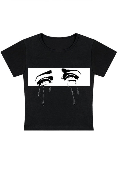 Crying Face Crying Body Y2k Baby Tee - cherrykittenCrying Face Crying Body Y2k Baby Tee