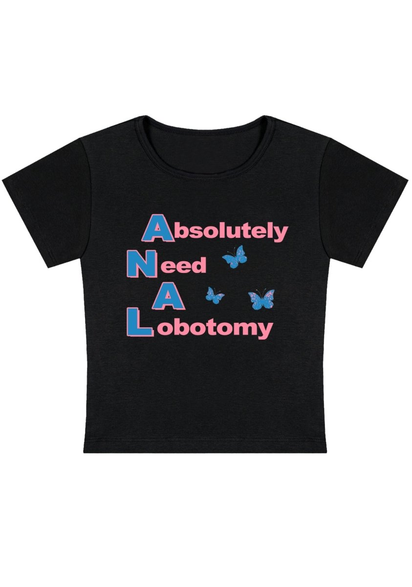 Curvy Absolutely Need A Lobotomy Baby Tee - cherrykittenCurvy Absolutely Need A Lobotomy Baby Tee