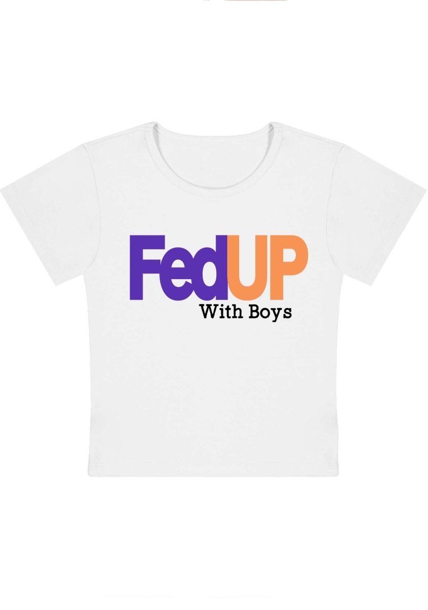 Curvy Fed Up With Boys Baby Tee - cherrykittenCurvy Fed Up With Boys Baby Tee