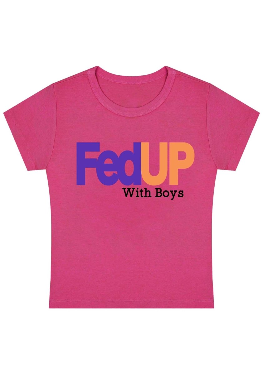 Curvy Fed Up With Boys Baby Tee - cherrykittenCurvy Fed Up With Boys Baby Tee