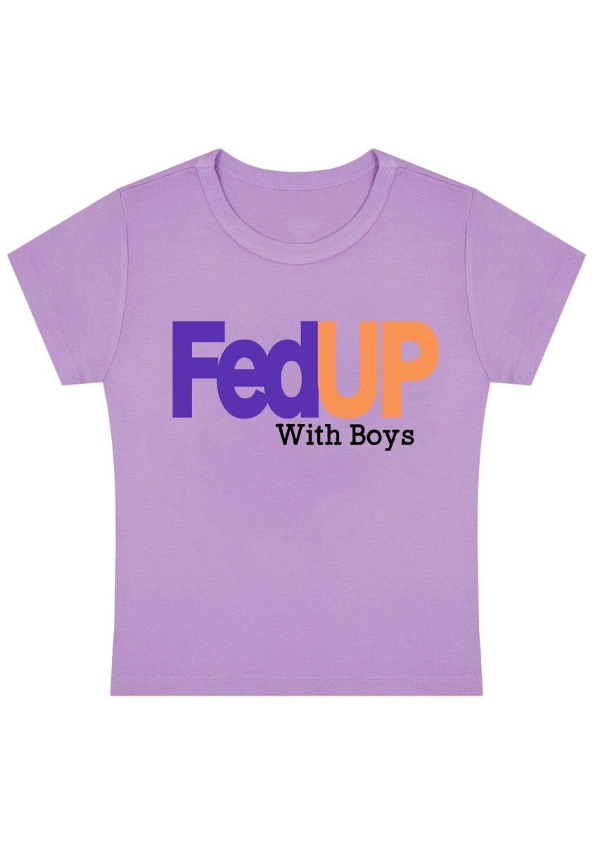 Curvy Fed Up With Boys Baby Tee - cherrykittenCurvy Fed Up With Boys Baby Tee