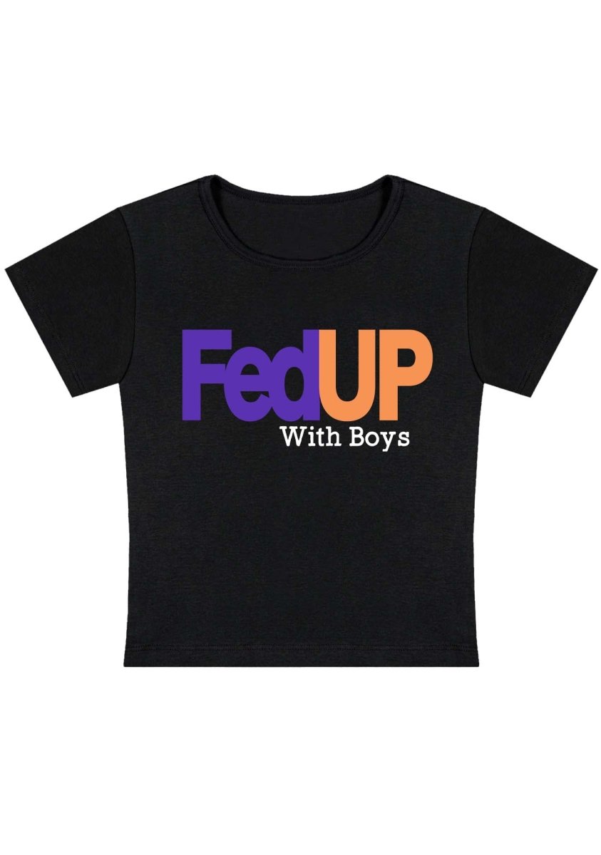 Curvy Fed Up With Boys Baby Tee - cherrykittenCurvy Fed Up With Boys Baby Tee