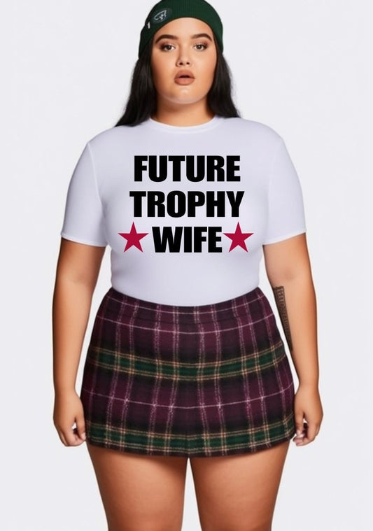 Curvy Future Trophy Wife Baby Tee - cherrykittenCurvy Future Trophy Wife Baby Tee
