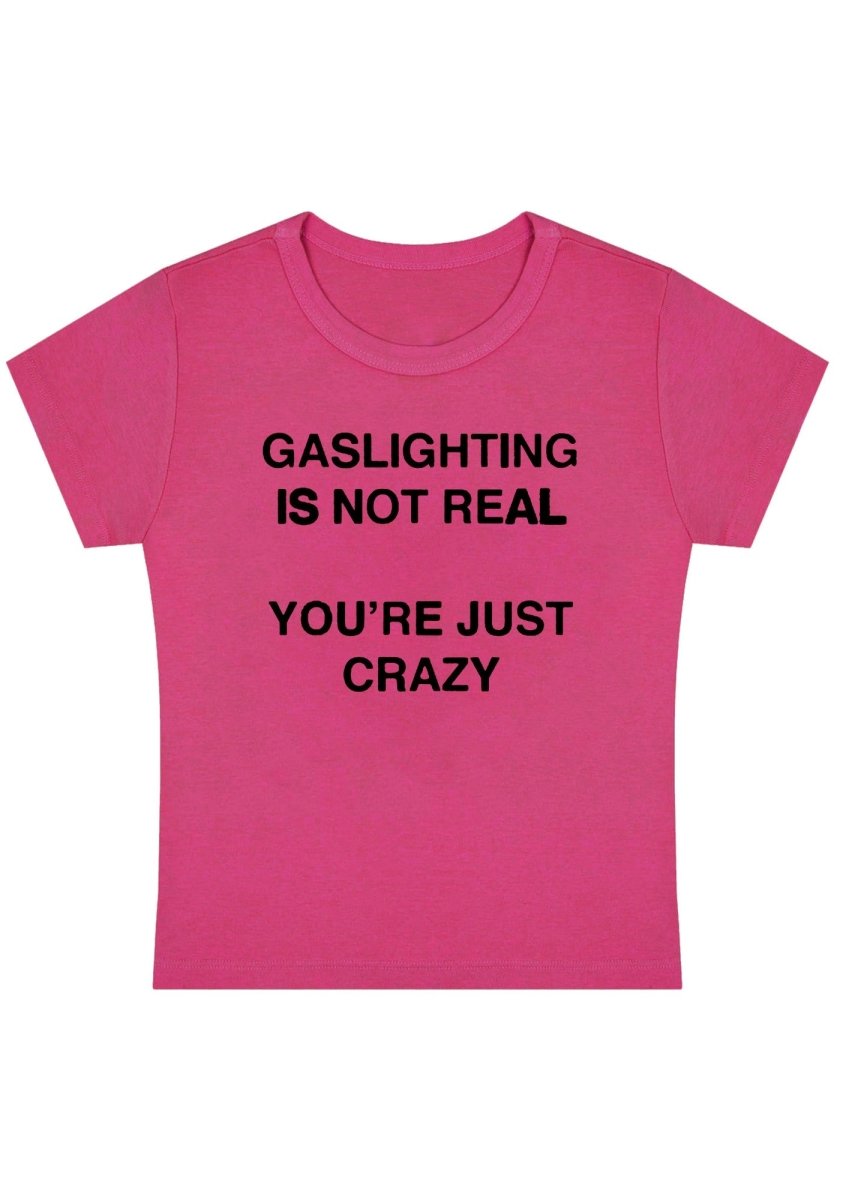 Curvy Gaslighting Is Not Real Baby Tee - cherrykittenCurvy Gaslighting Is Not Real Baby Tee