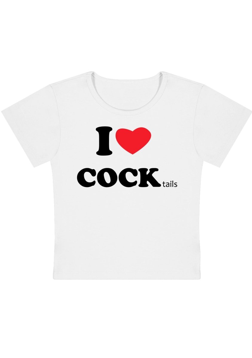 Curvy I Love Cocktails Baby Tee - cherrykittenCurvy I Love Cocktails Baby Tee